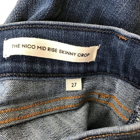 Aritzia Denim Forum Raw Hem The Nico Mid Rise Skinny Crop Size 27 - Picture 7 of 8